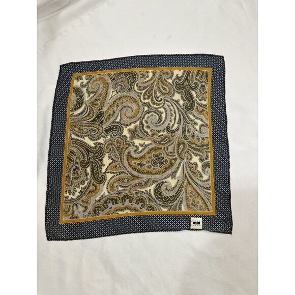 Joseph abboud silk brown paisley pocket square - Picture 2 of 4